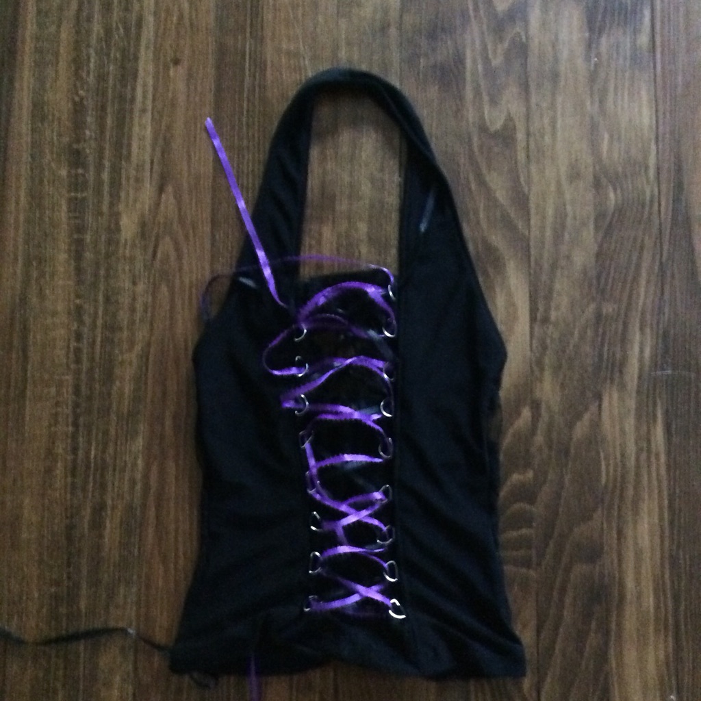 Front Lace Up Corset Halter Top